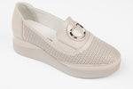 Pantofi dama casual piele naturala BETINA 6500 Vizon perforat