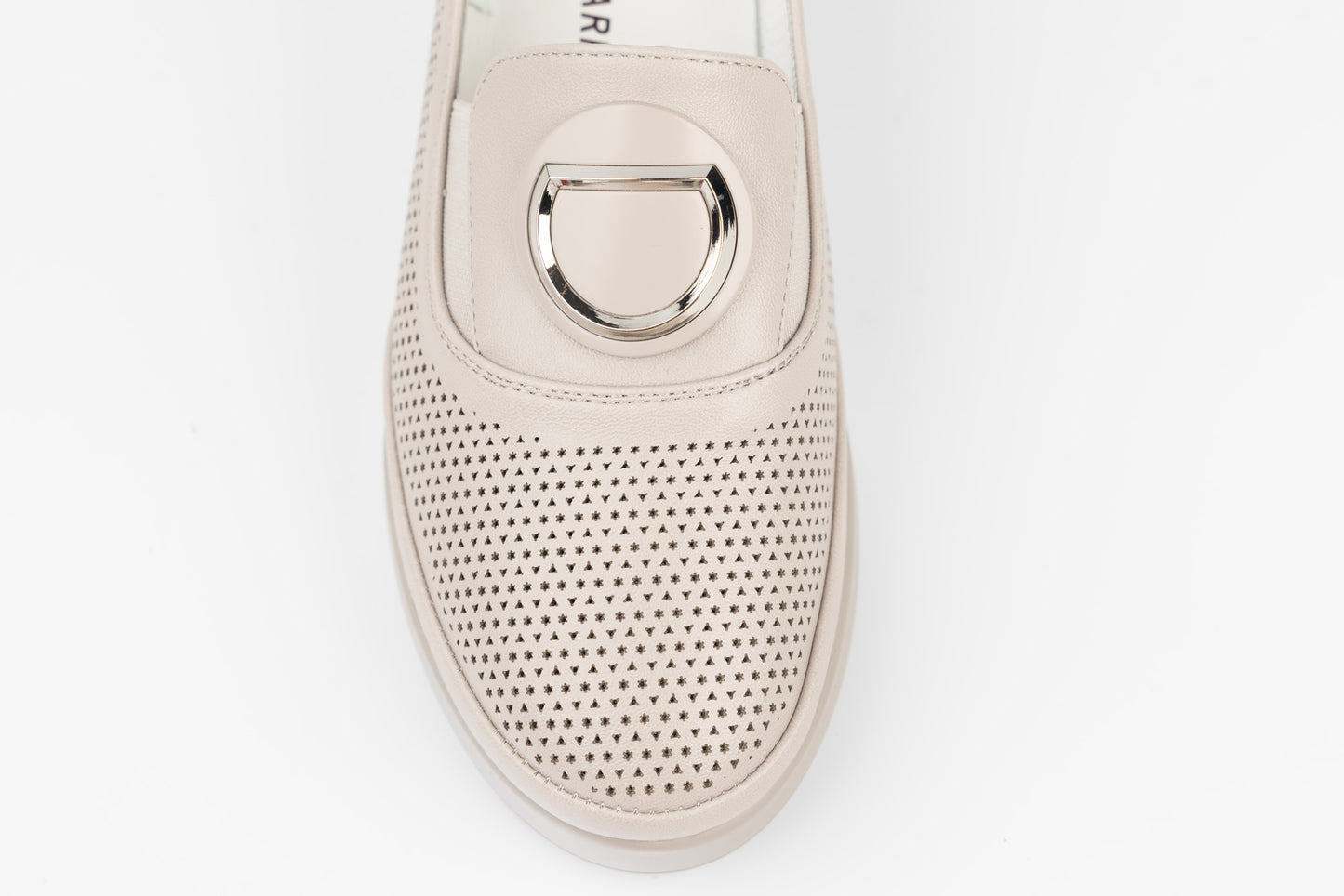 Pantofi dama casual piele naturala BETINA 6500 Vizon perforat