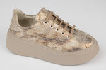 Pantofi damă casual piele naturală PERLA 3253 Sarpe auriu