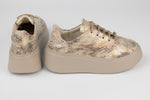 Pantofi damă casual piele naturală PERLA 3253 Sarpe auriu