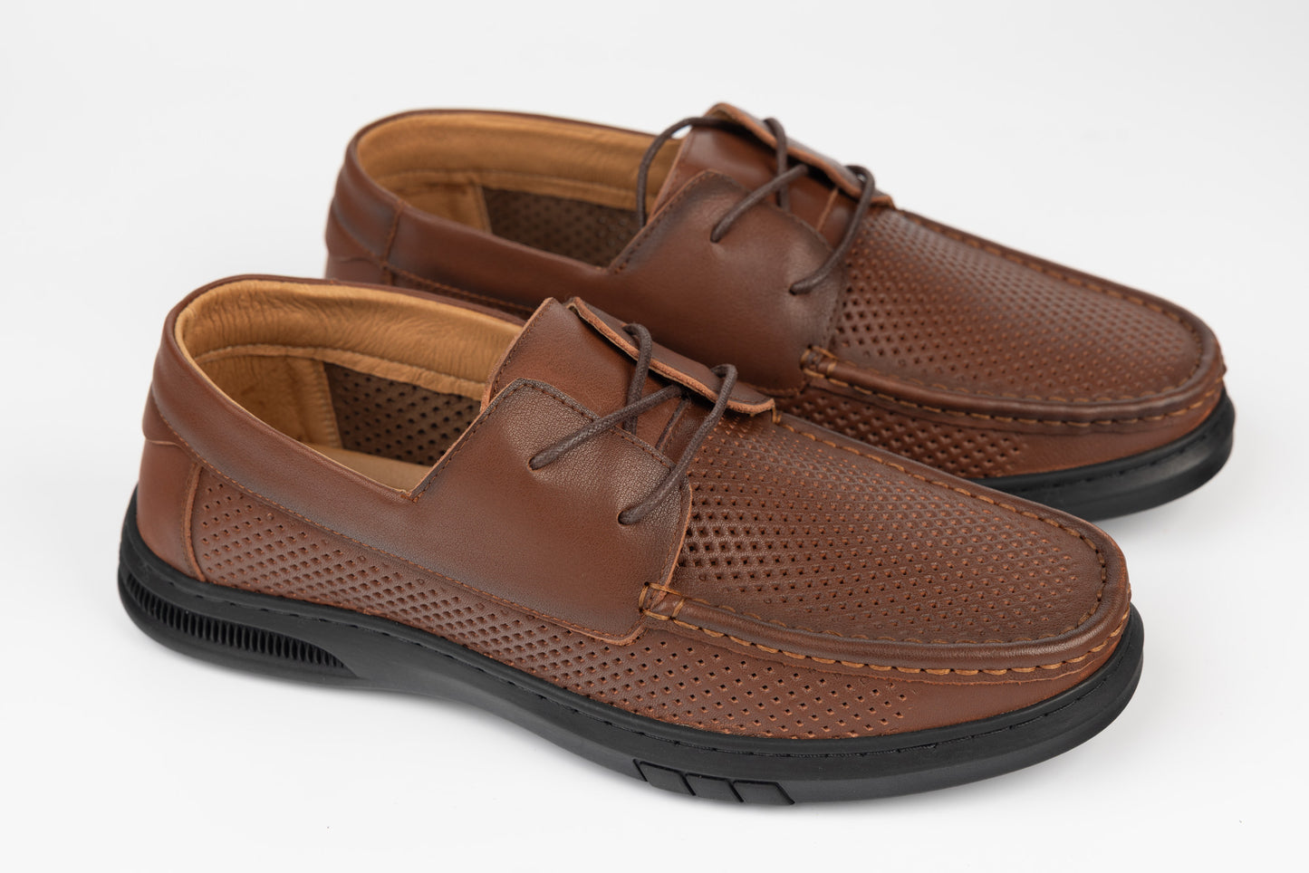 Men's genuine leather shoes MELS 71128 Brown