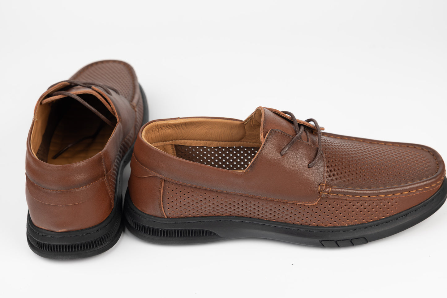 Men's genuine leather shoes MELS 71128 Brown