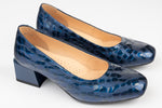 Pantofi dama piele naturală PULSO 1017 Blue croco XXL