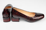 Pantofi dama piele naturală PULSO 1017 Bordo croco XXL