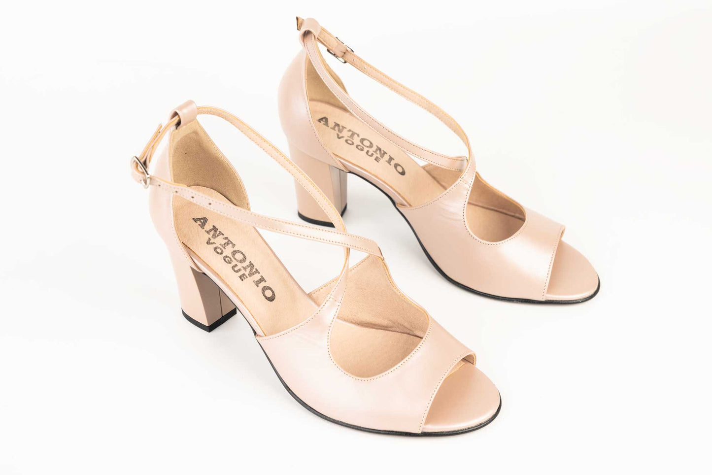 Women's sandals made of genuine leather ANTONIO 14282 Pearl grey