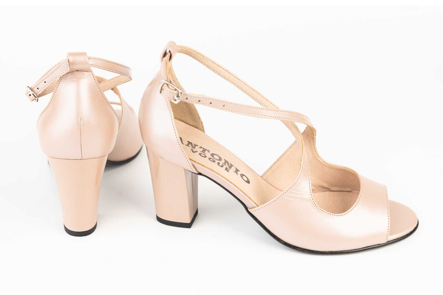 Women's sandals made of genuine leather ANTONIO 14282 Pearl grey