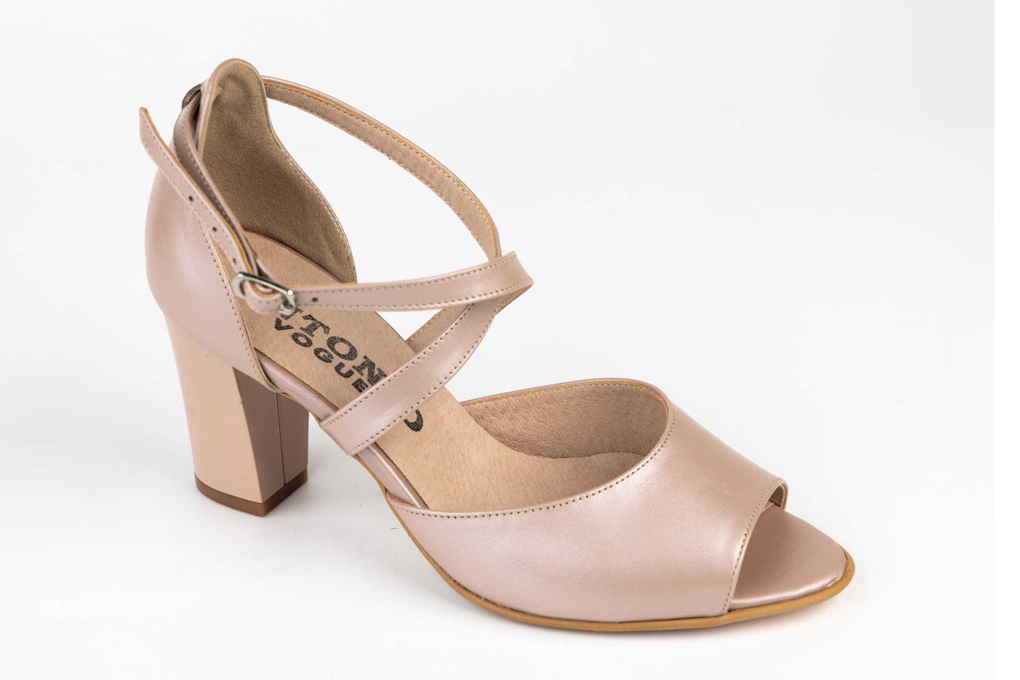 Women's sandals made of genuine leather ANTONIO 33336 Pearl grey