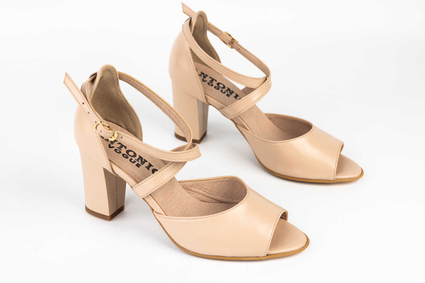 Women's genuine leather sandals ANTONIO 33336 IVORY