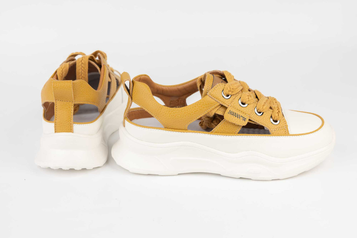 Adidasi dama sport piele naturala FRANCO GERARDO 208 Taupe decupat