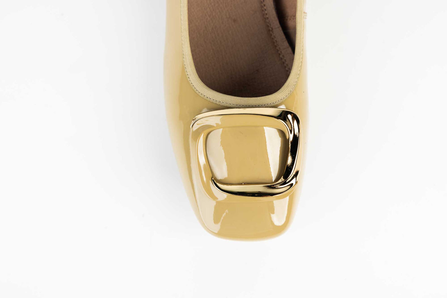 Women's shoes, natural patent leather 3326-1 Apricot patent