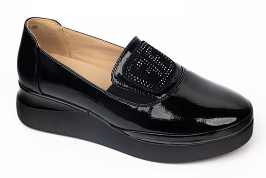Pantofi dama casual piele naturala lacuita BETINA 6500-6 N lac