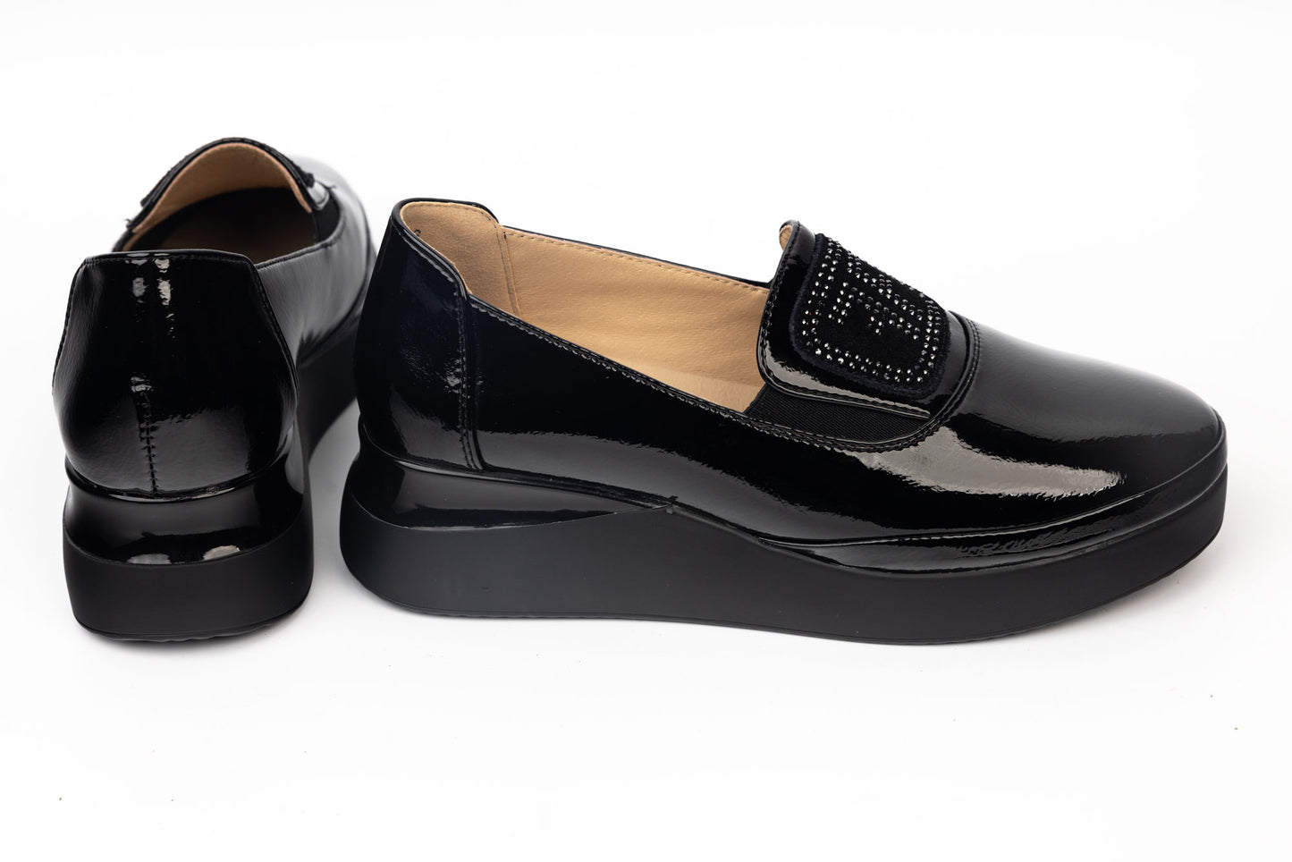 Pantofi dama casual piele naturala lacuita BETINA 6500-6 N lac