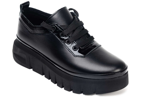Pantofi dama casual din piele naturala LSD 1552 negru