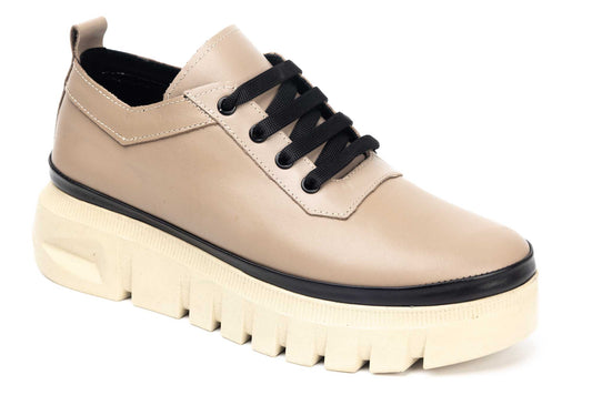 Pantofi dama casual din piele naturala LSD 1552 vizon