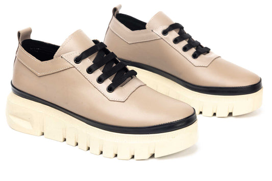 Pantofi dama casual din piele naturala LSD 1552 vizon