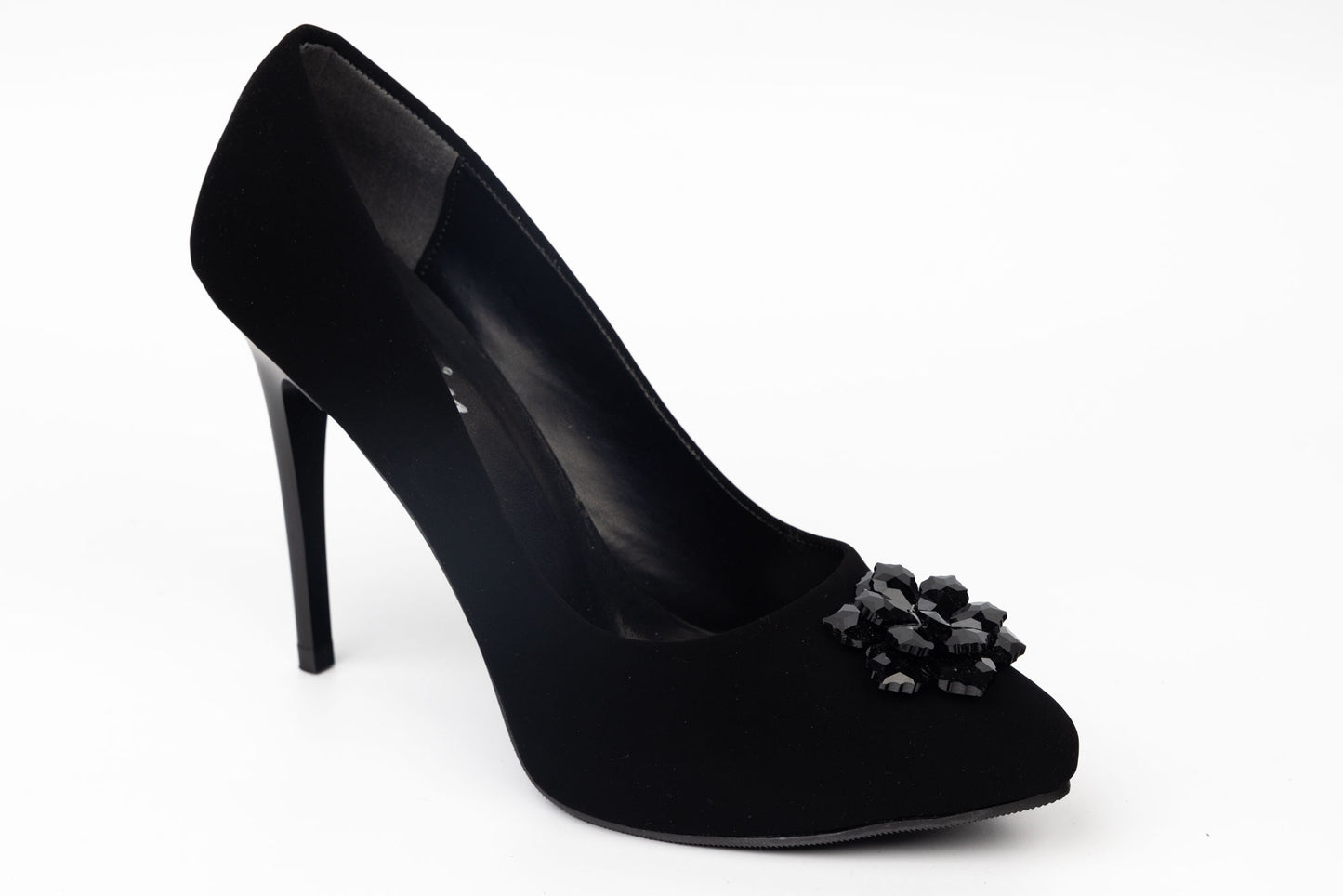 Pantofi dama piele eco calitate premium KARIN 21 N vel cu cristale negre