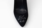 Pantofi dama piele eco calitate premium KARIN 21 N vel cu cristale negre