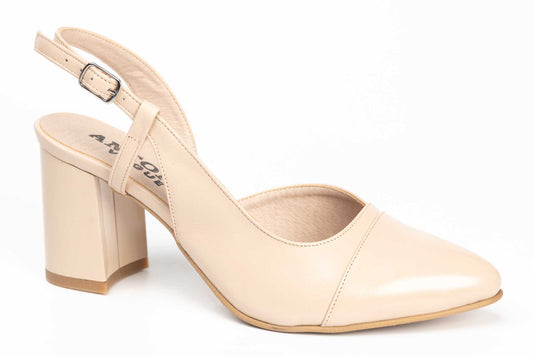 Pantofi dama decupati din piele naturala ANTONIO 39216 ivory