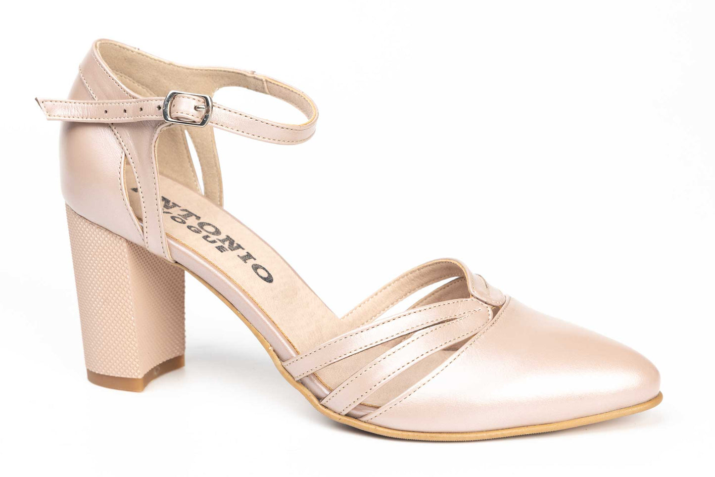 Pantofi dama decupati din piele naturala ANTONIO 34216 grei sidef