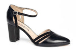 Pantofi dama decupati din piele naturala ANTONIO 34216 negru box velur