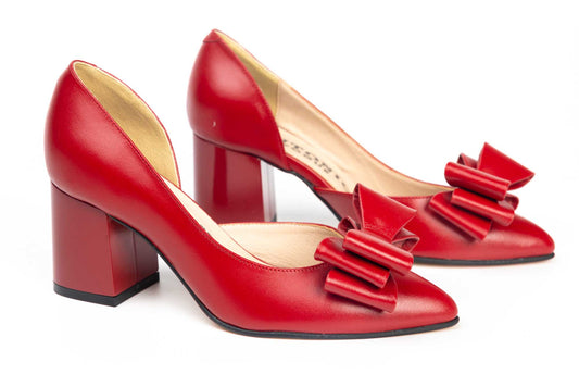Pantofi dama decupati din piele naturala ANTONIO 4462 rosu box
