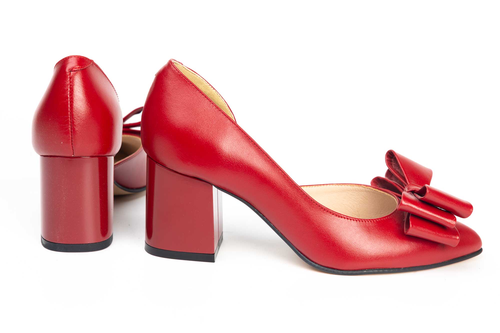 Pantofi dama decupati din piele naturala ANTONIO 4462 rosu box