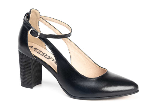 Pantofi dama decupati din piele naturala ANTONIO 31216 N box