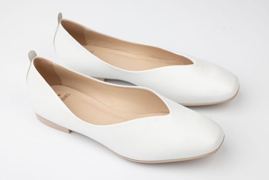 Pantofi dama balerin piele naturală KORDEL 2806 Alb
