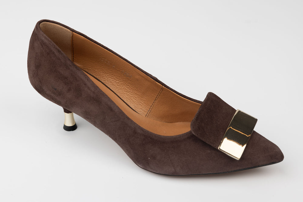 Pantofi dama piele naturală întoarsă KORDEL 2982 Maro vel