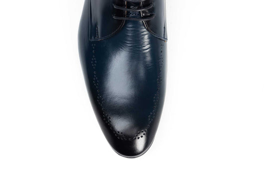 Pantofi barbati din piele naturala CONHPOL 8166 bleu box
