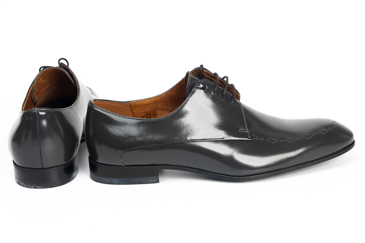 Pantofi barbati din piele naturala CONHPOL 8166 gri