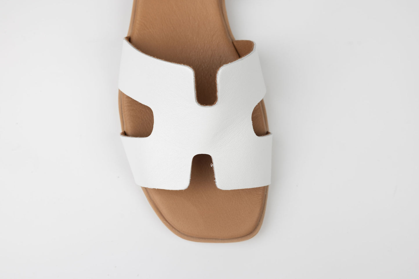 Women's genuine leather sandals GOLD DEER 1317 White