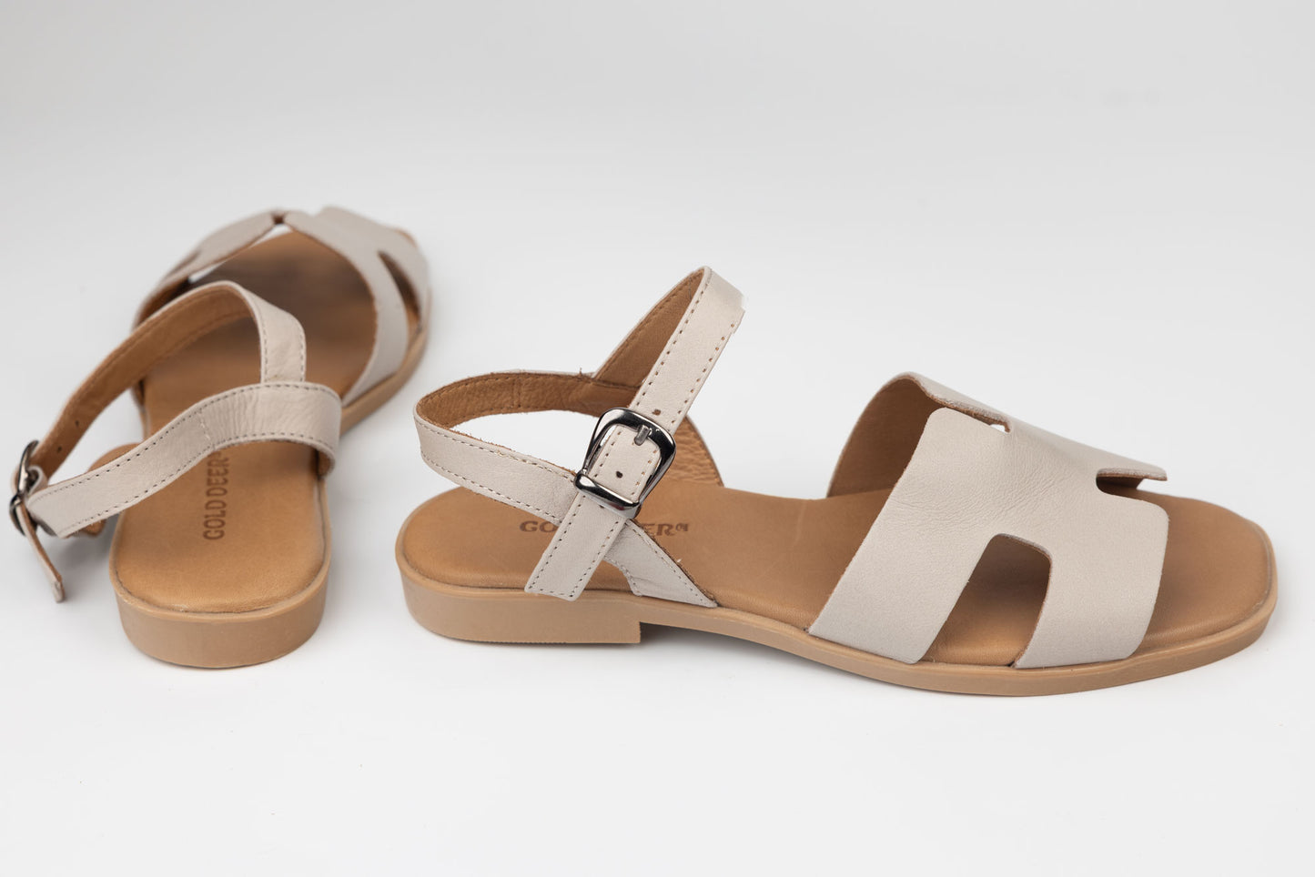 Women's genuine leather sandals GOLD DEER 13175 Mink