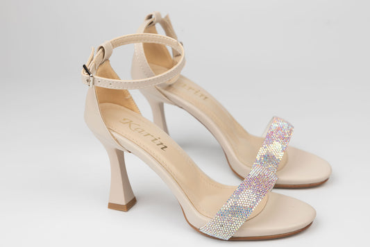 Sandale dama piele ecologică premium KARIN 502 Crem