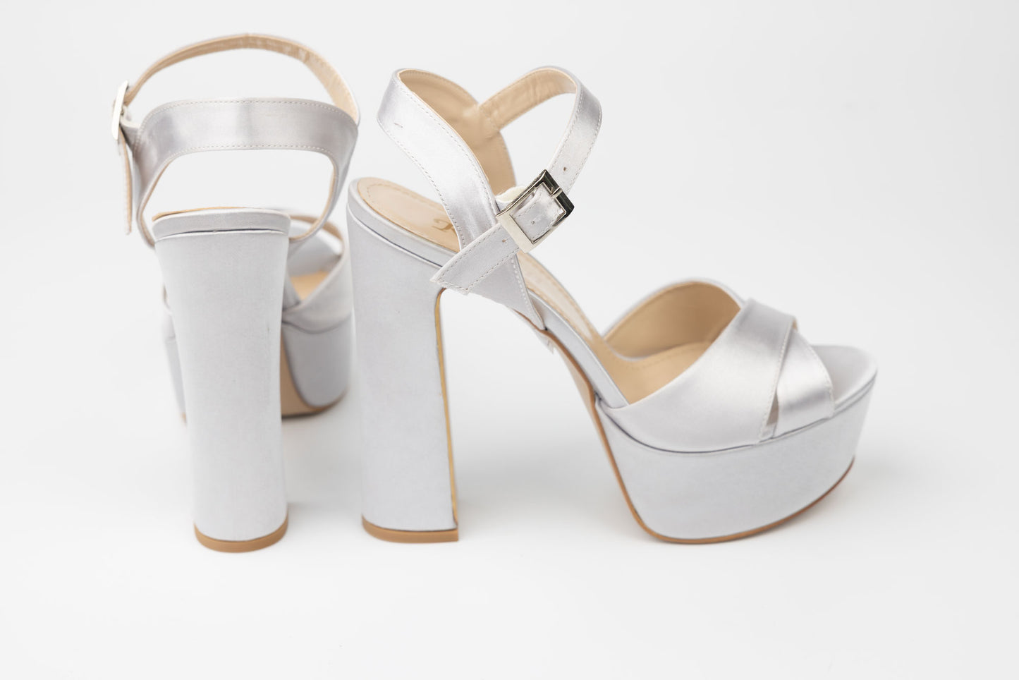 Sandale dama piele ecologică premium  KARIN 7171 Argintiu saten