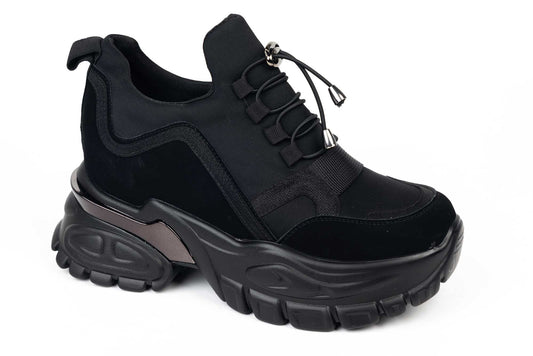 Adidasi dama din piele ecologica MEI 2-8 negru
