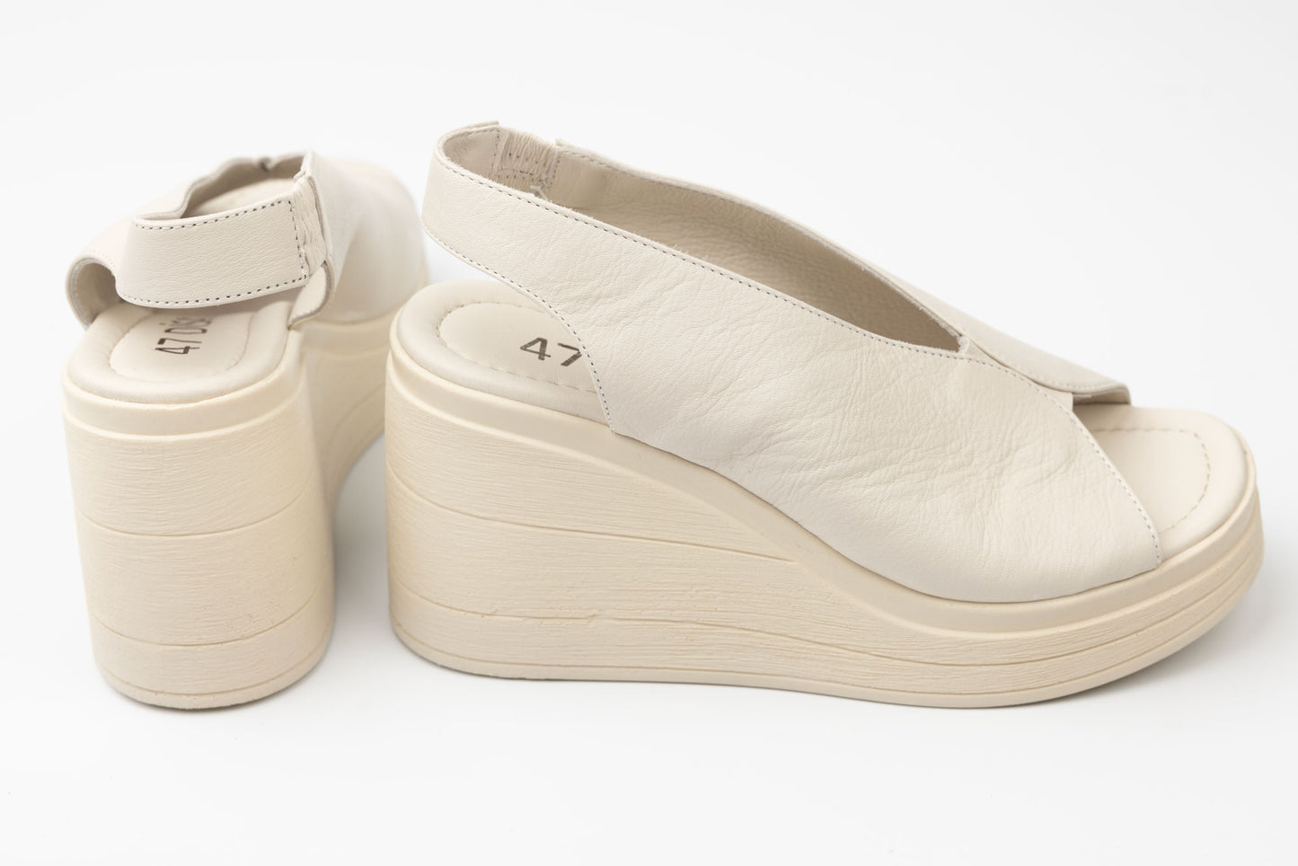 Women's genuine leather sandals LSD 47 Beige