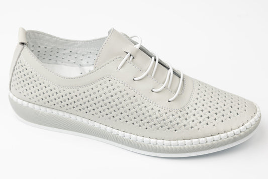 Pantofi dama piele naturală perforata GREEN SPORT 110 Gri