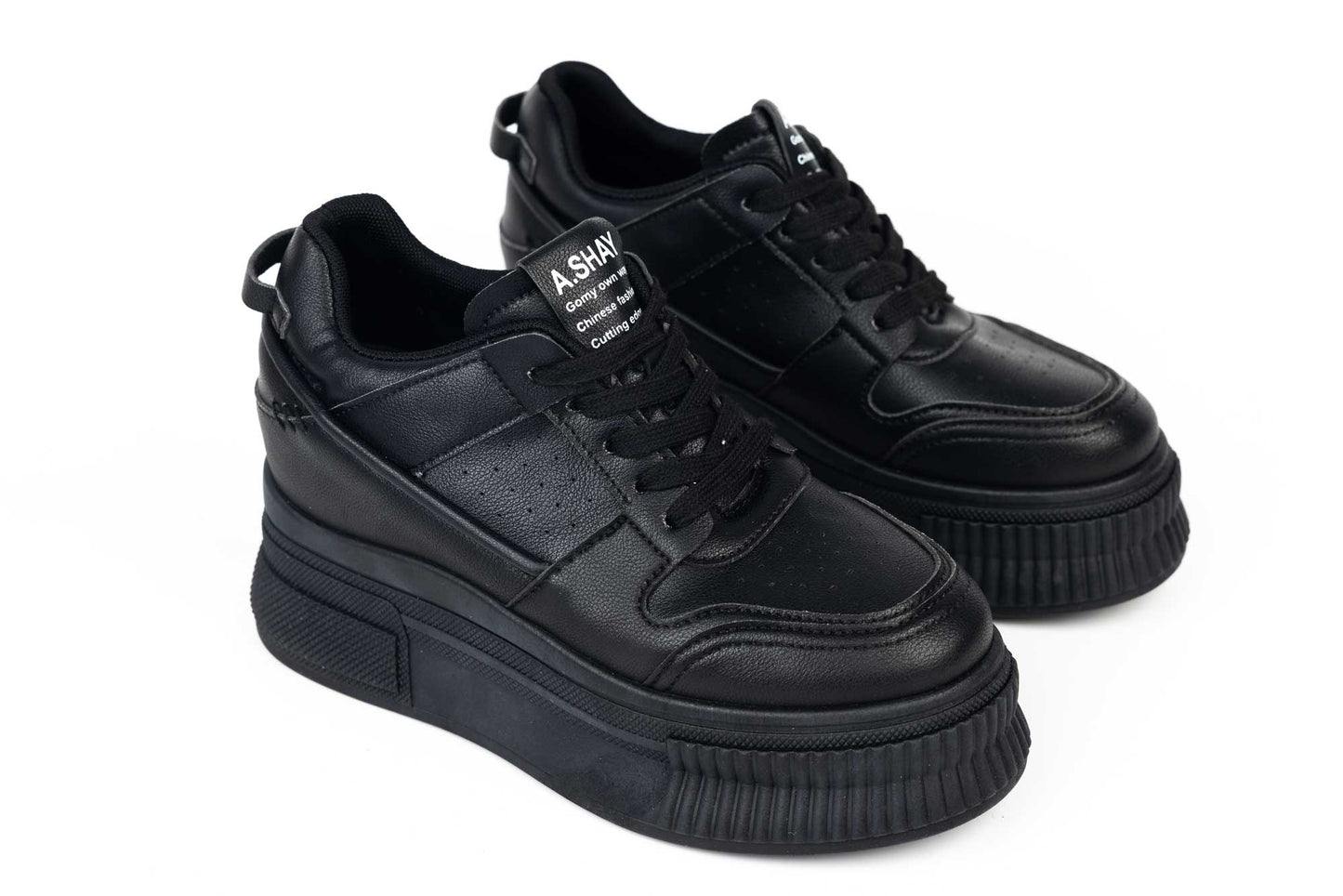 Adidasi dama din piele ecologica ALOGO 08 negru