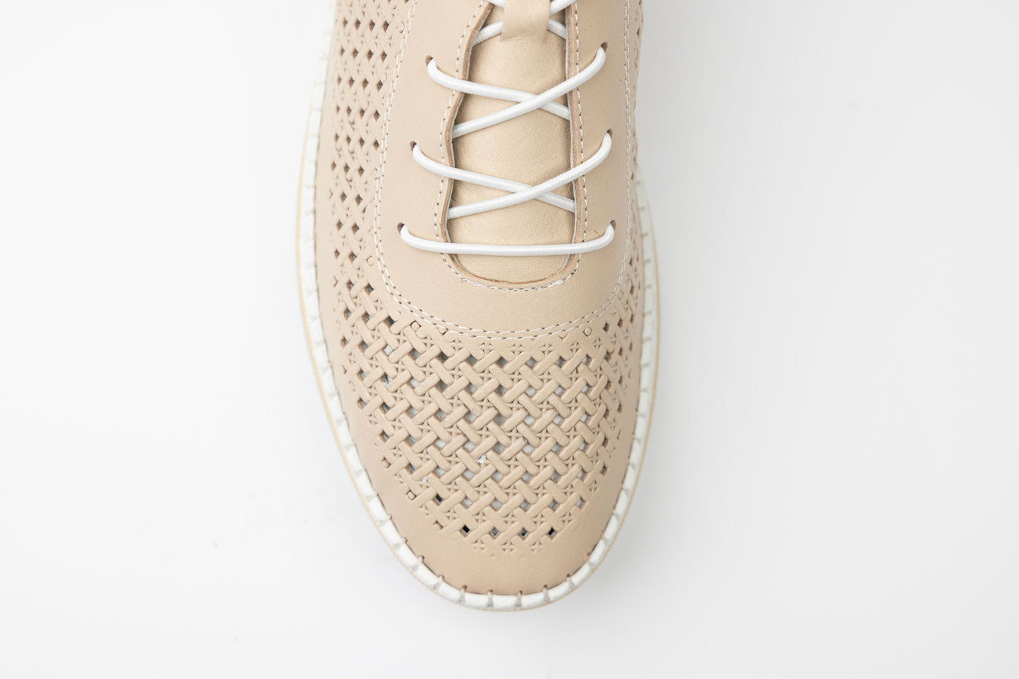 Pantofi dama piele naturală perforata GREEN SPORT 110 Bej