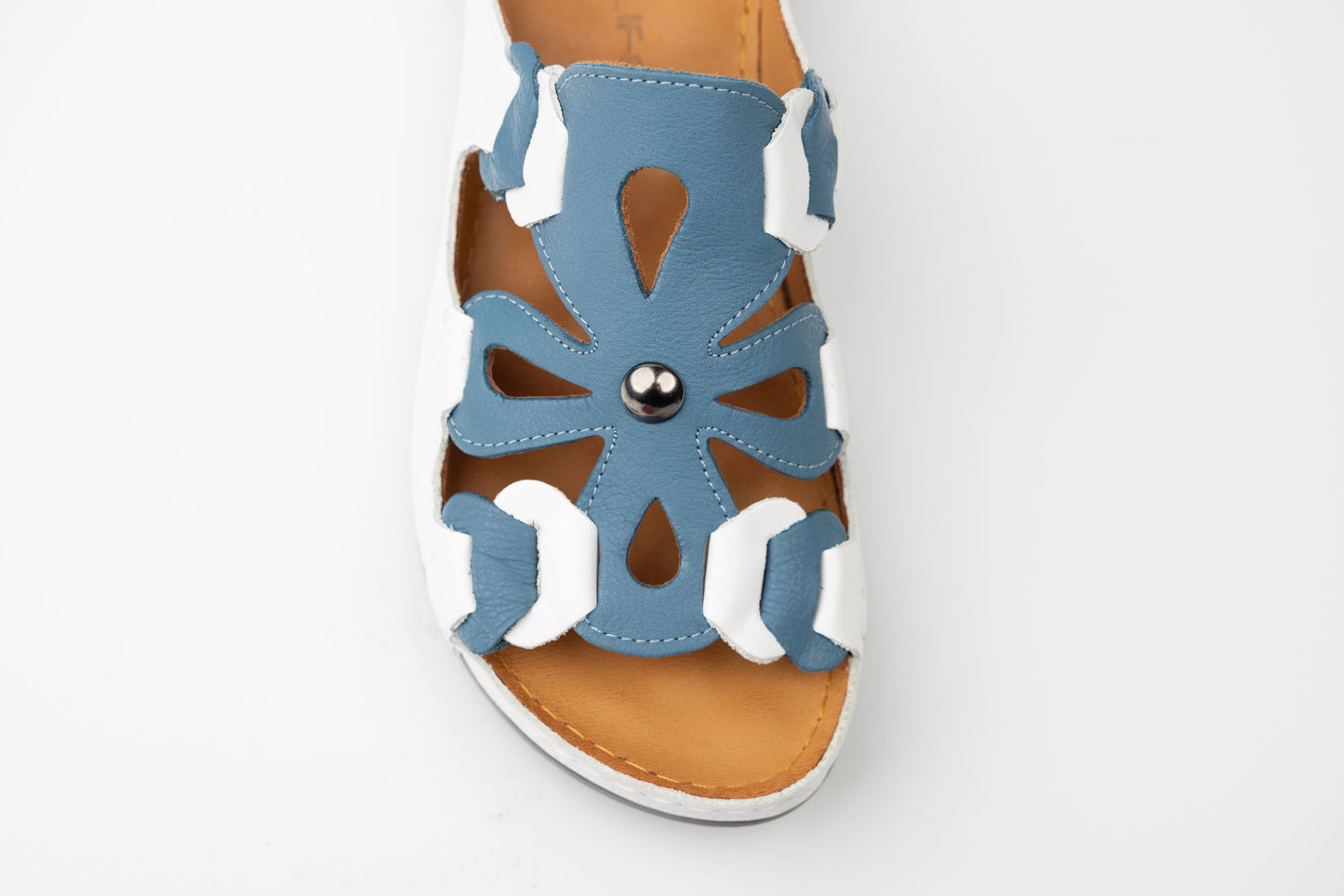 Saboti dama piele naturală LSD 303 Alb blue