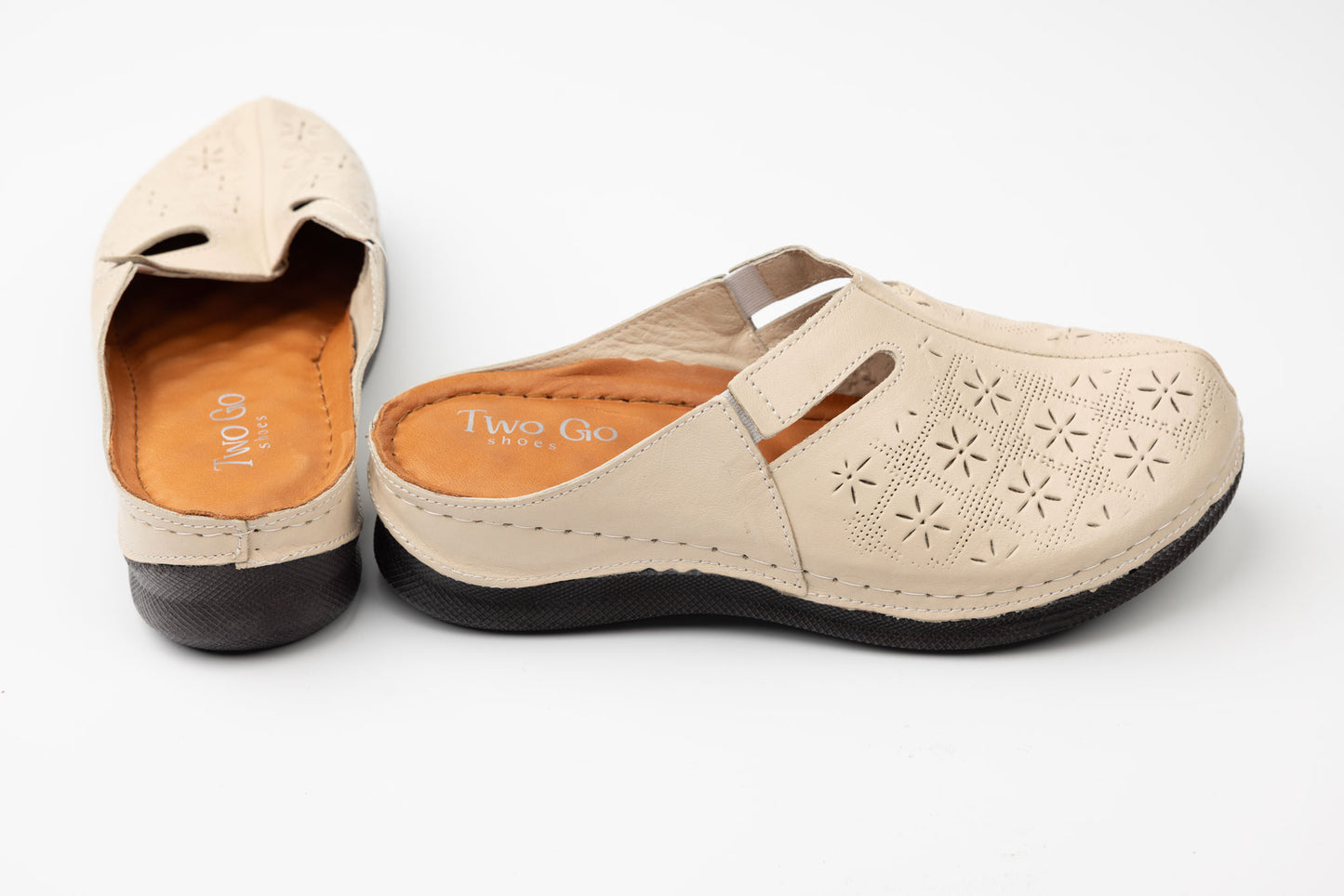 Saboti dama piele naturală TWOGO 946 Bej