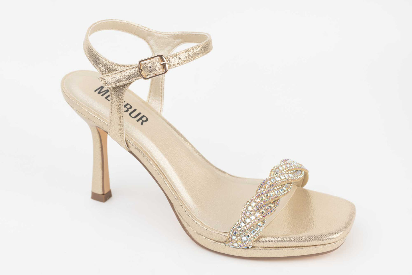 Women's sandals made of eco-leather MENBUR 24796 Gold