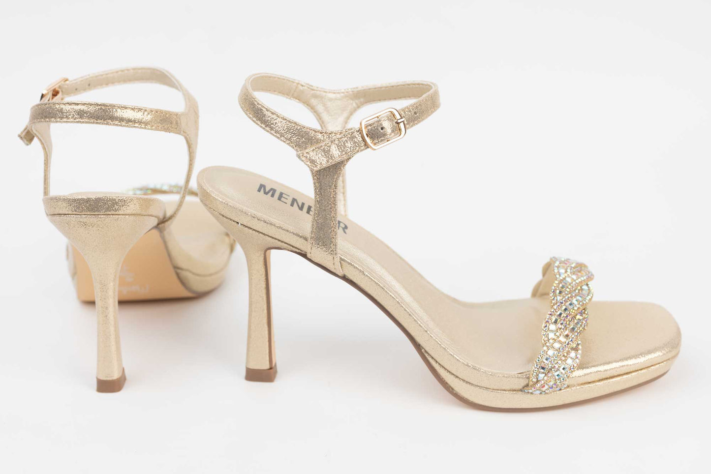 Women's sandals made of eco-leather MENBUR 24796 Gold