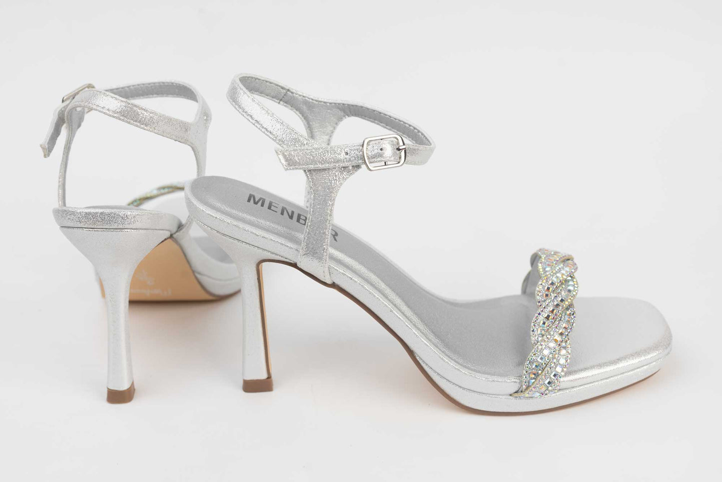 Women's sandals made of eco-leather MENBUR 24796 Silver