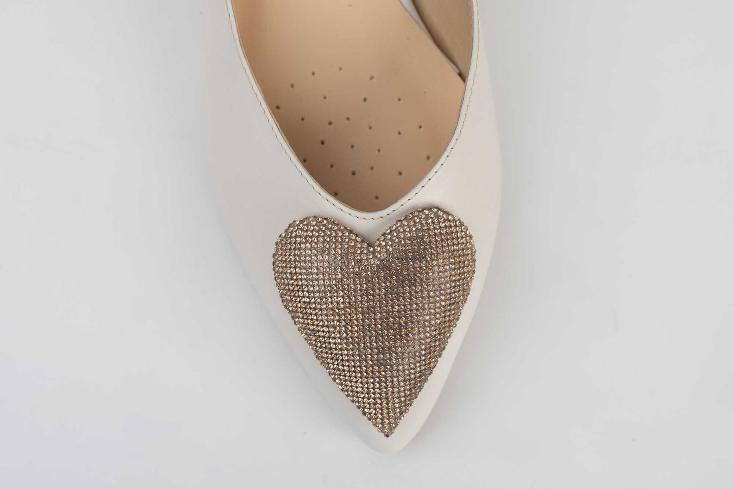 Pantofi mireasa balerin de dama din piele naturala KORDEL 2658 Alb