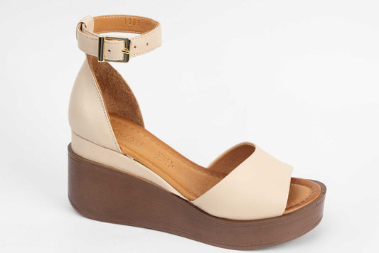 Women's sandals natural leather DOGATI 1354 Beige Brown