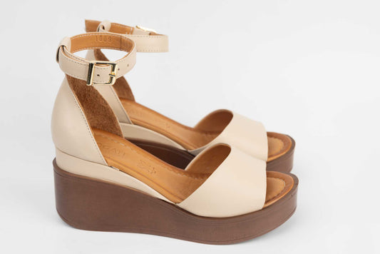 Women's sandals natural leather DOGATI 1354 Beige Brown