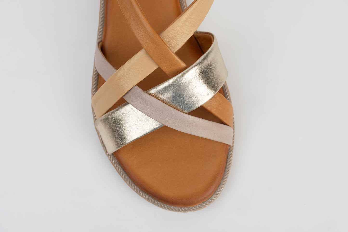 Women's sandals natural leather DOGATI 406 Gold Multi