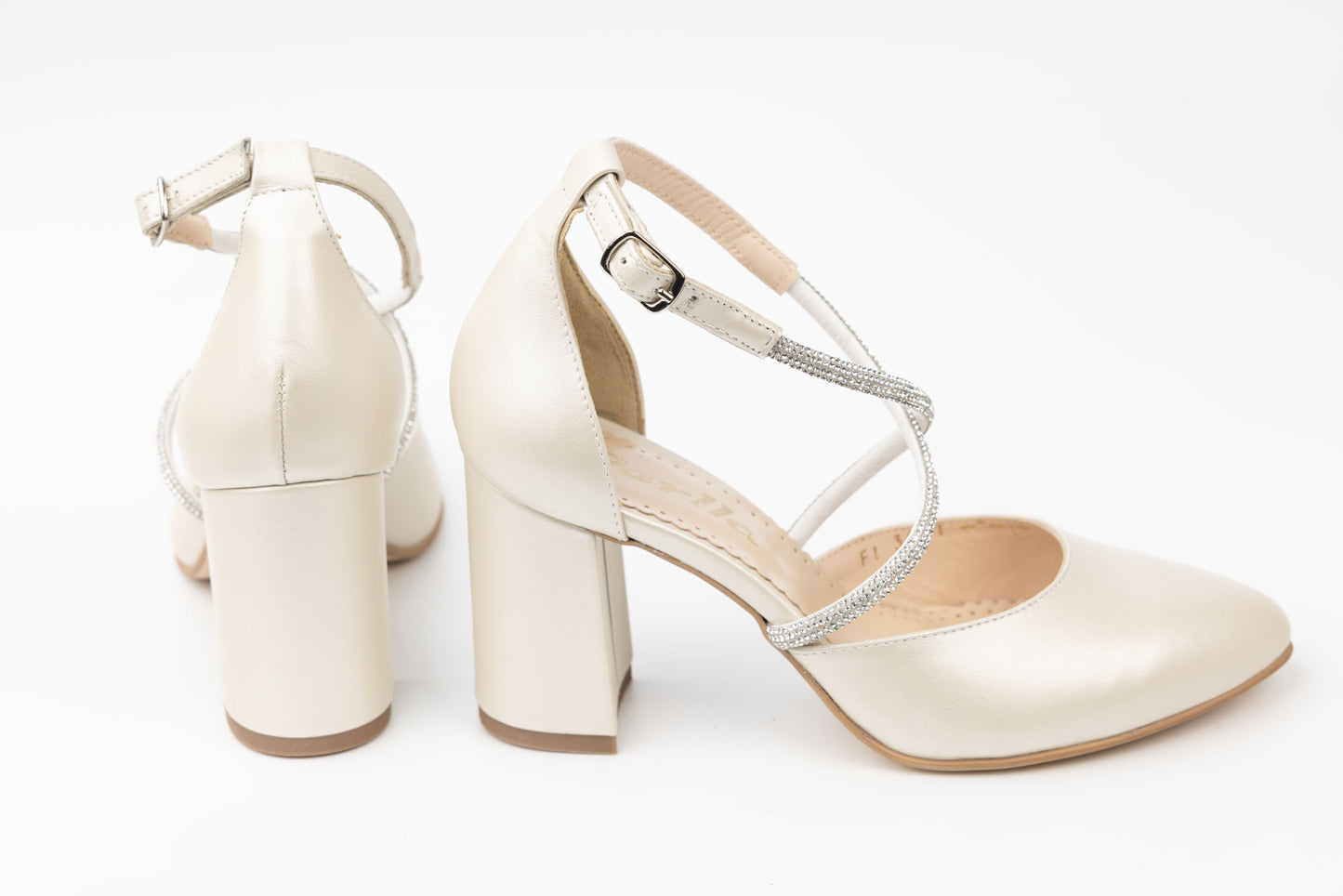 Pantofi dama piele naturală PERLA 3671 Bej sidef